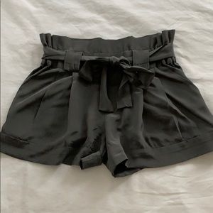 High waisted silk shorts